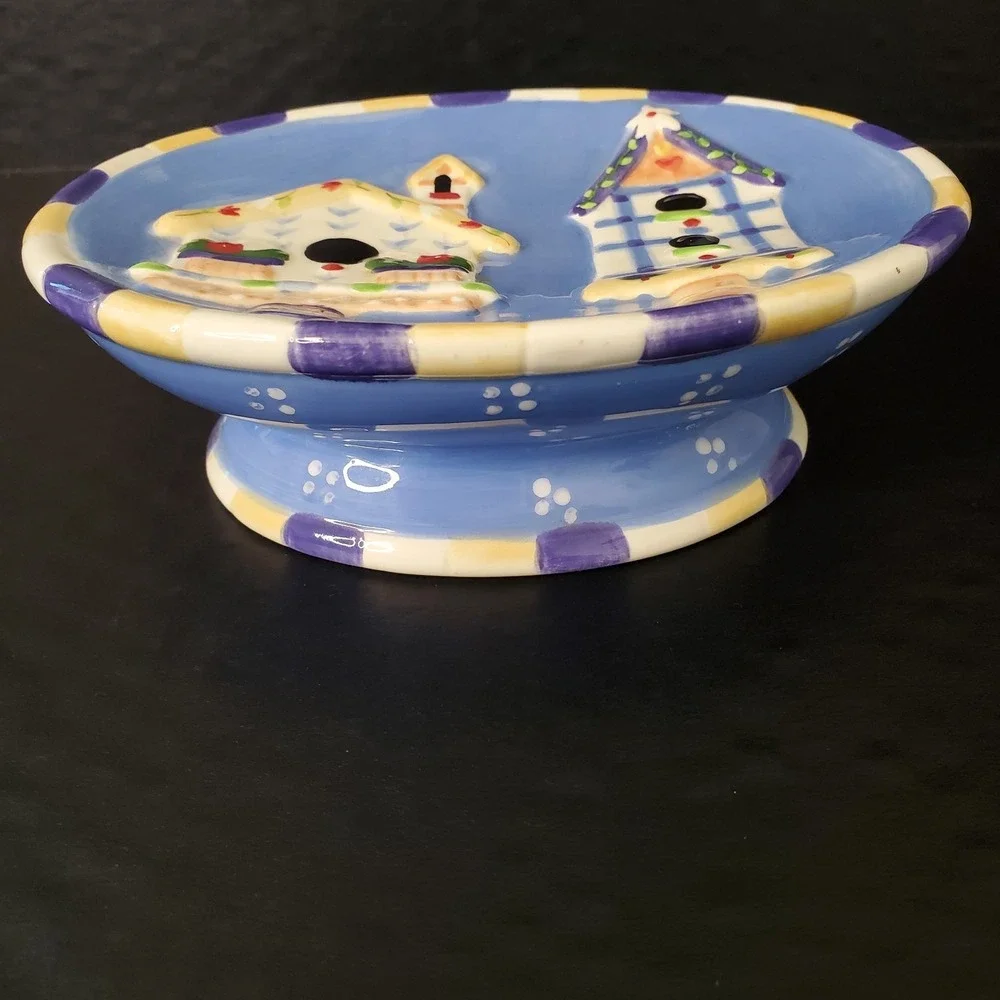 Ceramic Soap Dish Birdhouses‎ Kitschy Maximalist Cottagecore Bird House Lover